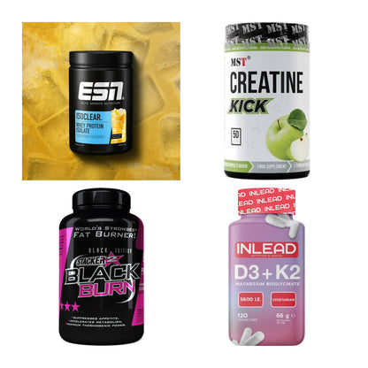 Wettkampfvorbereitung: ESN ISOCLEAR + MST Creatine + 2 weitere – alle enthaltenen Artikel