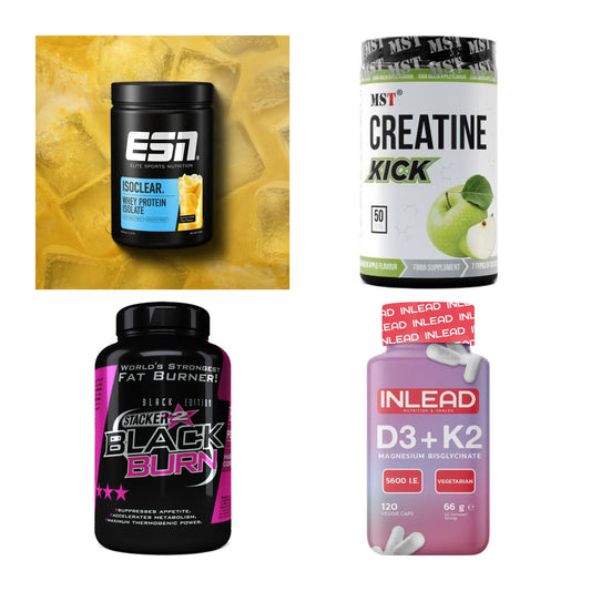 Wettkampfvorbereitung: ESN ISOCLEAR + MST Creatine + 2 weitere – alle enthaltenen Artikel