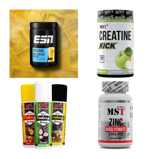 Wettkampfvorbereitung: ESN ISOCLEAR + MST Creatine + 2 weitere – alle enthaltenen Artikel