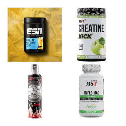 Wettkampfvorbereitung: ESN ISOCLEAR + MST Creatine + 2 weitere – alle enthaltenen Artikel