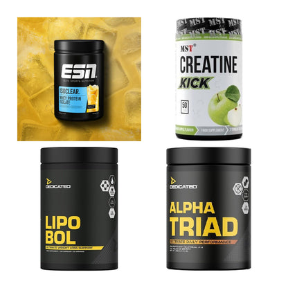 Wettkampfvorbereitung: ESN ISOCLEAR + MST Creatine + 2 weitere – alle enthaltenen Artikel