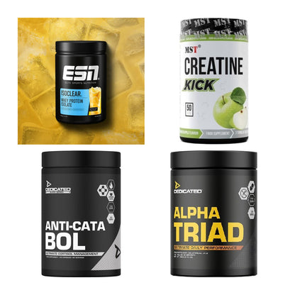 Wettkampfvorbereitung: ESN ISOCLEAR + MST Creatine + 2 weitere – alle enthaltenen Artikel