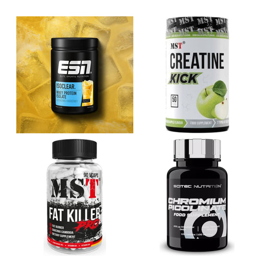 Wettkampfvorbereitung: ESN ISOCLEAR + MST Creatine + 2 weitere – alle enthaltenen Artikel