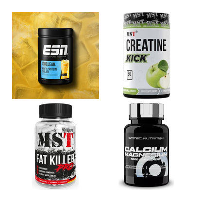 Wettkampfvorbereitung: ESN ISOCLEAR + MST Creatine + 2 weitere – alle enthaltenen Artikel