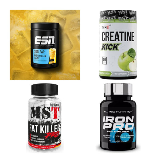Wettkampfvorbereitung: ESN ISOCLEAR + MST Creatine + 2 weitere – alle enthaltenen Artikel