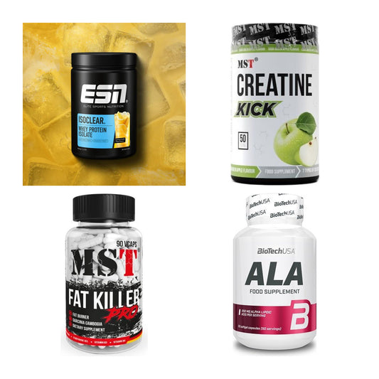Wettkampfvorbereitung: ESN ISOCLEAR + MST Creatine + 2 weitere – alle enthaltenen Artikel