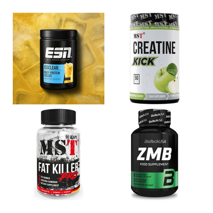 Wettkampfvorbereitung: ESN ISOCLEAR + MST Creatine + 2 weitere – alle enthaltenen Artikel