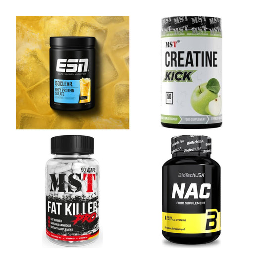 Wettkampfvorbereitung: ESN ISOCLEAR + MST Creatine + 2 weitere – alle enthaltenen Artikel