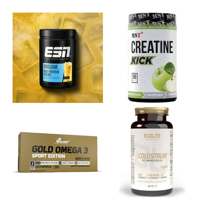 Wettkampfvorbereitung: ESN ISOCLEAR + MST Creatine + 2 weitere – alle enthaltenen Artikel