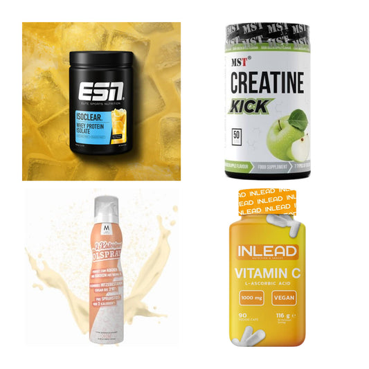 Wettkampfvorbereitung: ESN ISOCLEAR + MST Creatine + 2 weitere – alle enthaltenen Artikel