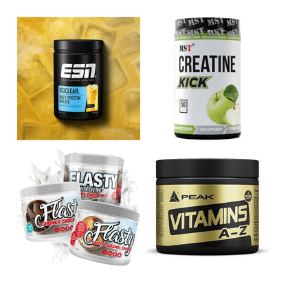 Wettkampfvorbereitung: ESN ISOCLEAR + MST Creatine + 2 weitere – alle enthaltenen Artikel
