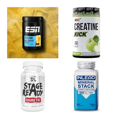 Wettkampfvorbereitung: ESN ISOCLEAR + MST Creatine + 2 weitere – alle enthaltenen Artikel