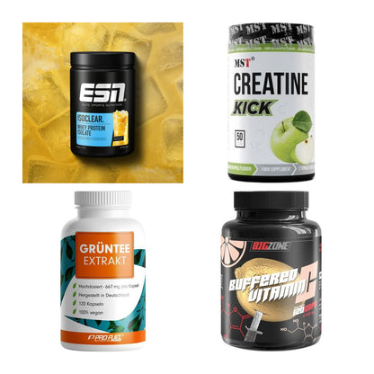 Wettkampfvorbereitung: ESN ISOCLEAR + MST Creatine + 2 weitere – alle enthaltenen Artikel