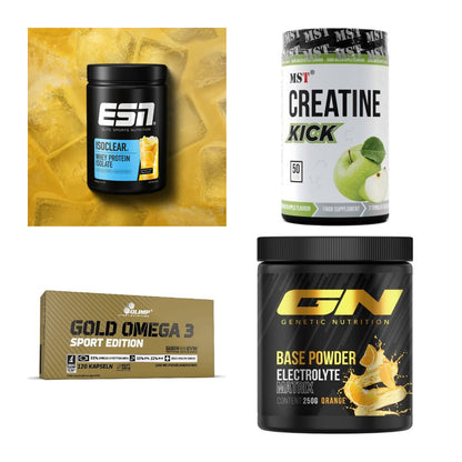 Wettkampfvorbereitung: ESN ISOCLEAR + MST Creatine + 2 weitere – alle enthaltenen Artikel