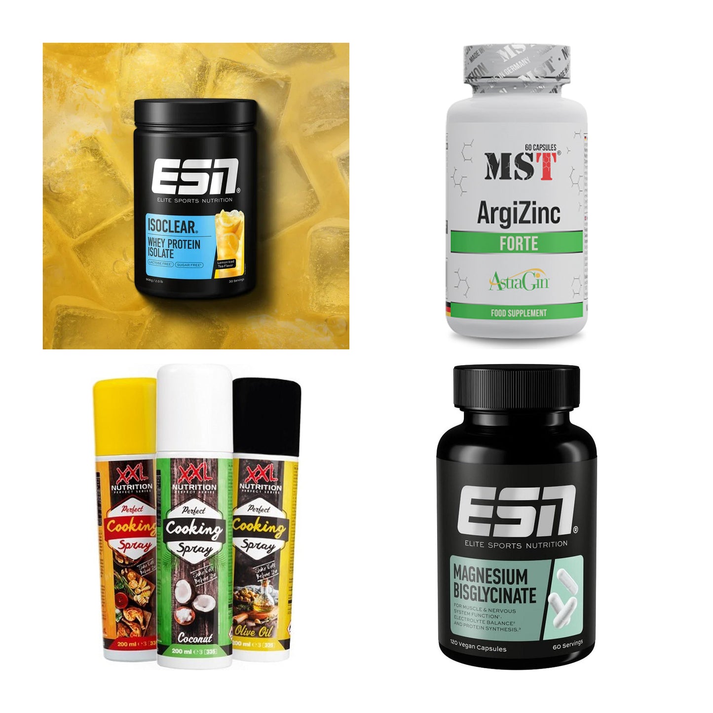 Wettkampfvorbereitung: ESN ISOCLEAR + MST ArgiZinc + 2 weitere – alle enthaltenen Artikel