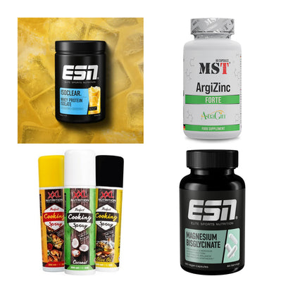 Wettkampfvorbereitung: ESN ISOCLEAR + MST ArgiZinc + 2 weitere – alle enthaltenen Artikel