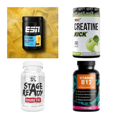 Wettkampfvorbereitung: ESN ISOCLEAR + MST Creatine + 2 weitere – alle enthaltenen Artikel