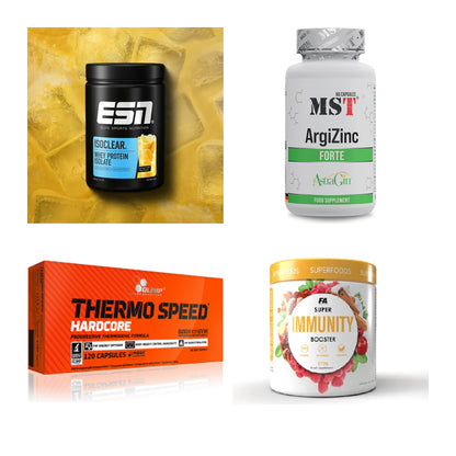 Wettkampfvorbereitung: ESN ISOCLEAR + MST ArgiZinc + 2 weitere – alle enthaltenen Artikel