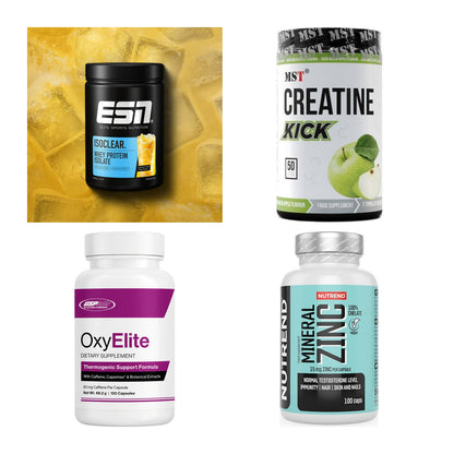 Wettkampfvorbereitung: ESN ISOCLEAR + MST Creatine + 2 weitere – alle enthaltenen Artikel