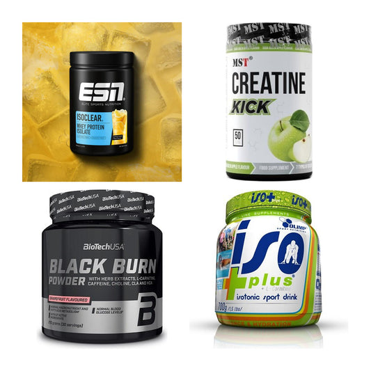 Wettkampfvorbereitung: ESN ISOCLEAR + MST Creatine + 2 weitere – alle enthaltenen Artikel