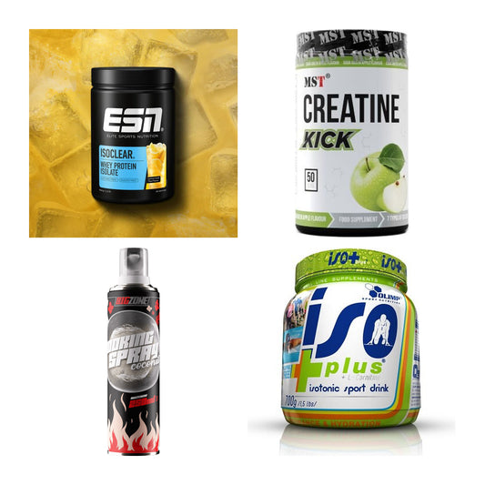 Wettkampfvorbereitung: ESN ISOCLEAR + MST Creatine + 2 weitere – alle enthaltenen Artikel