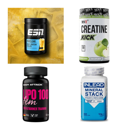 Wettkampfvorbereitung: ESN ISOCLEAR + MST Creatine + 2 weitere – alle enthaltenen Artikel