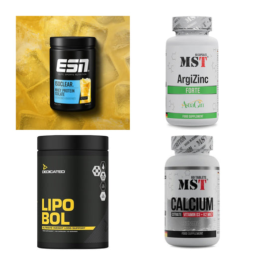 Wettkampfvorbereitung: ESN ISOCLEAR + MST ArgiZinc + 2 weitere – alle enthaltenen Artikel