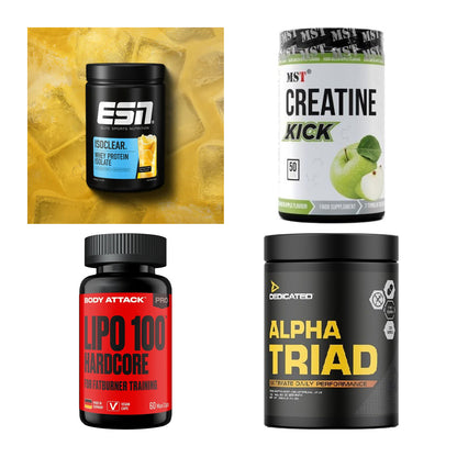 Wettkampfvorbereitung: ESN ISOCLEAR + MST Creatine + 2 weitere – alle enthaltenen Artikel