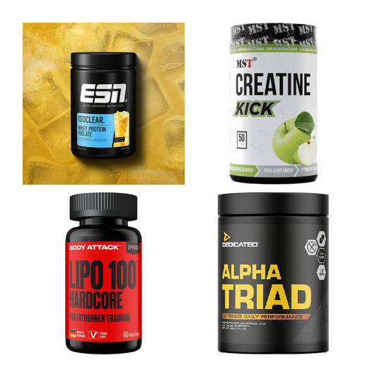 Wettkampfvorbereitung: ESN ISOCLEAR + MST Creatine + 2 weitere – alle enthaltenen Artikel
