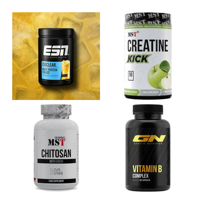 Wettkampfvorbereitung: ESN ISOCLEAR + MST Creatine + 2 weitere – alle enthaltenen Artikel
