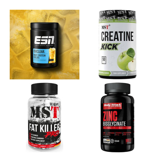 Wettkampfvorbereitung: ESN ISOCLEAR + MST Creatine + 2 weitere – alle enthaltenen Artikel