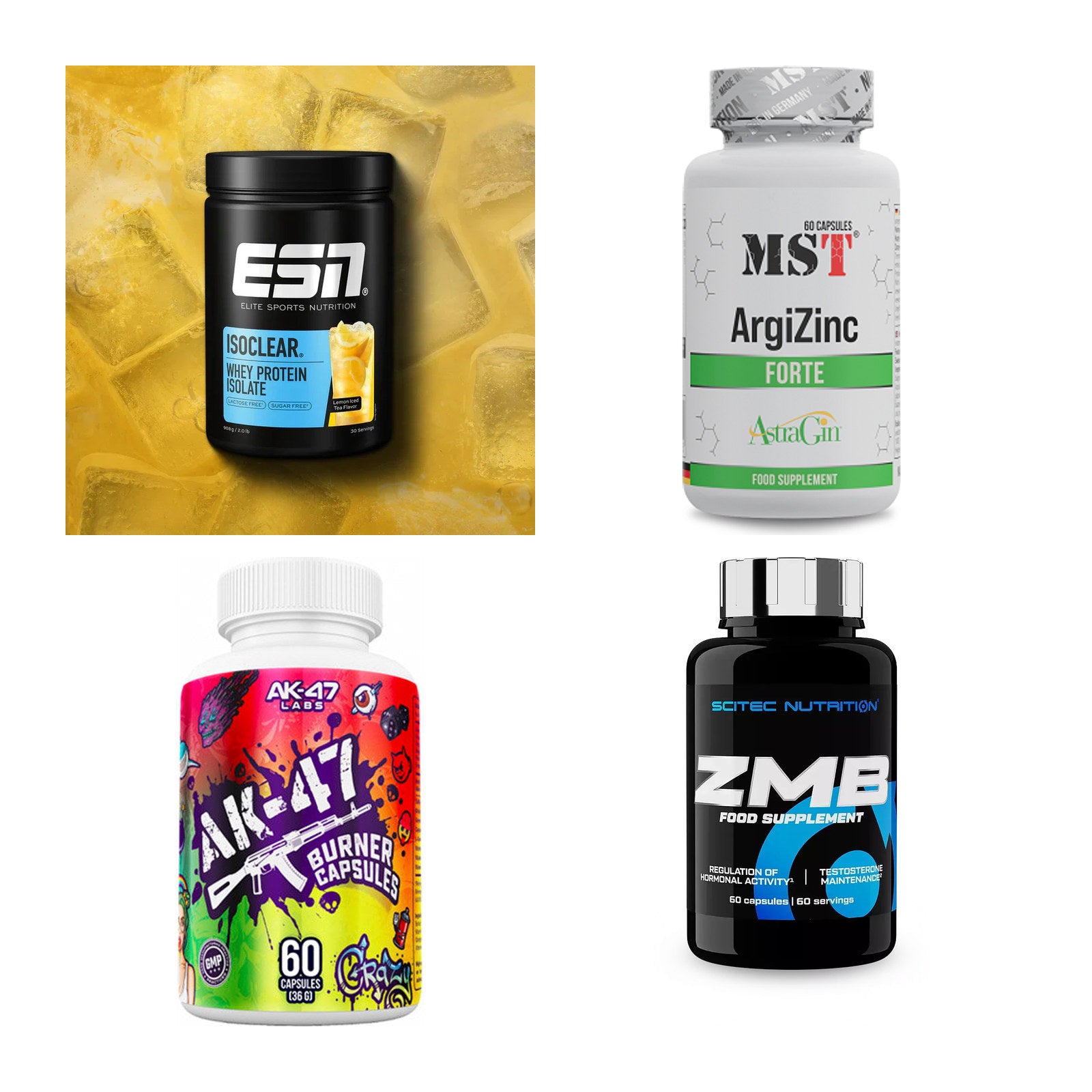 Wettkampfvorbereitung: ESN ISOCLEAR + MST ArgiZinc + 2 weitere – alle enthaltenen Artikel