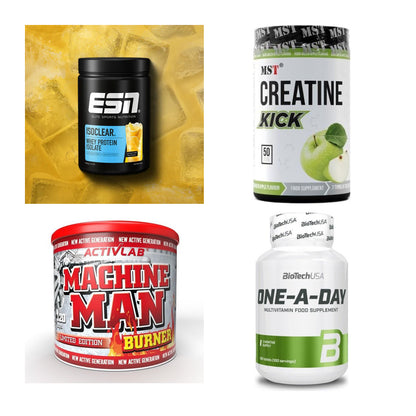 Wettkampfvorbereitung: ESN ISOCLEAR + MST Creatine + 2 weitere – alle enthaltenen Artikel