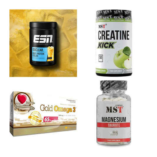 Wettkampfvorbereitung: ESN ISOCLEAR + MST Creatine + 2 weitere – alle enthaltenen Artikel