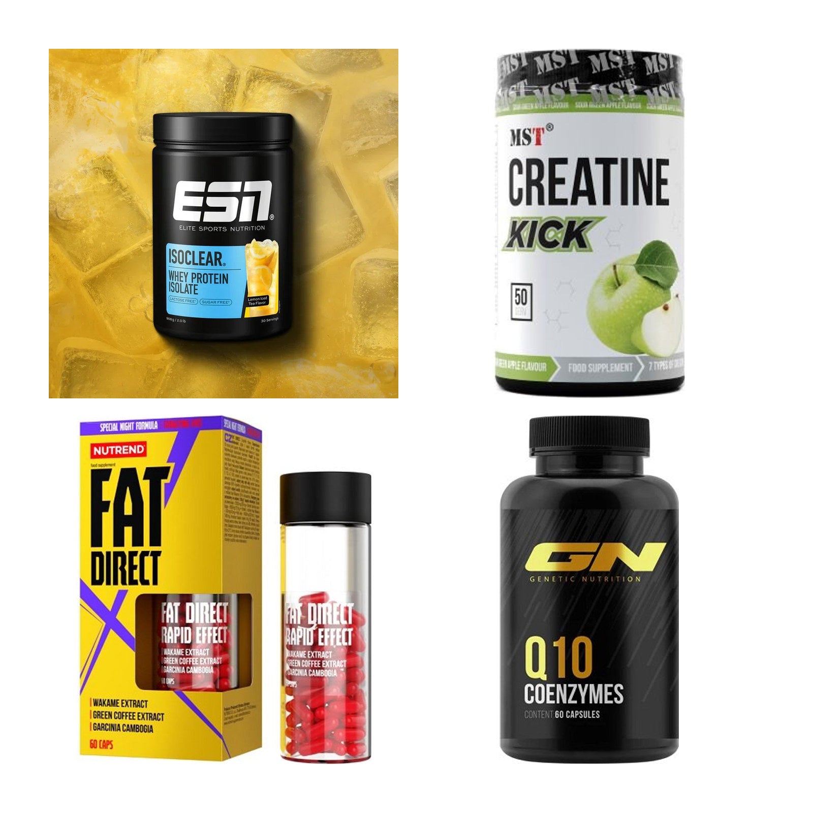 Wettkampfvorbereitung: ESN ISOCLEAR + MST Creatine + 2 weitere – alle enthaltenen Artikel