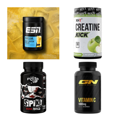 Wettkampfvorbereitung: ESN ISOCLEAR + MST Creatine + 2 weitere – alle enthaltenen Artikel