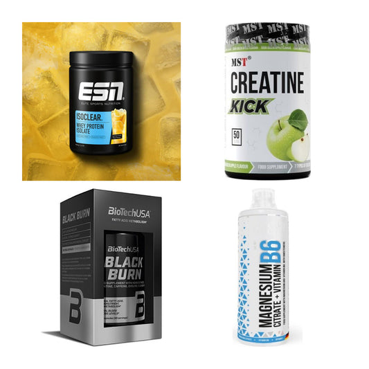 Wettkampfvorbereitung: ESN ISOCLEAR + MST Creatine + 2 weitere – alle enthaltenen Artikel