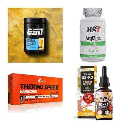 Wettkampfvorbereitung: ESN ISOCLEAR + MST ArgiZinc + 2 weitere – alle enthaltenen Artikel
