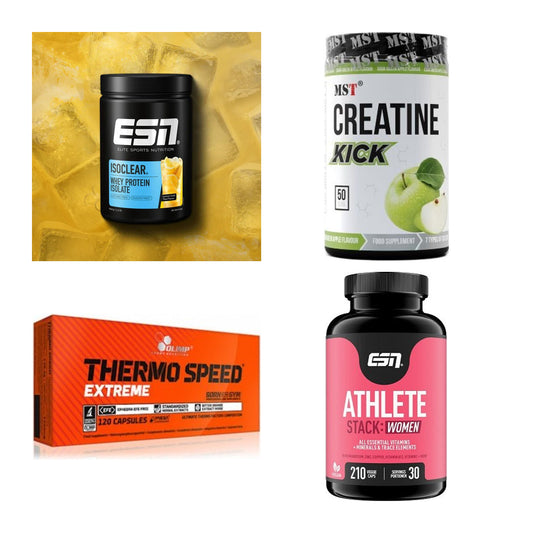 Wettkampfvorbereitung: ESN ISOCLEAR + MST Creatine + 2 weitere – alle enthaltenen Artikel