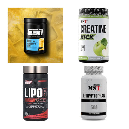 Wettkampfvorbereitung: ESN ISOCLEAR + MST Creatine + 2 weitere – alle enthaltenen Artikel