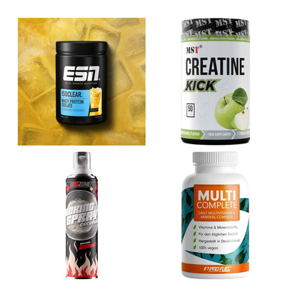 Wettkampfvorbereitung: ESN ISOCLEAR + MST Creatine + 2 weitere – alle enthaltenen Artikel