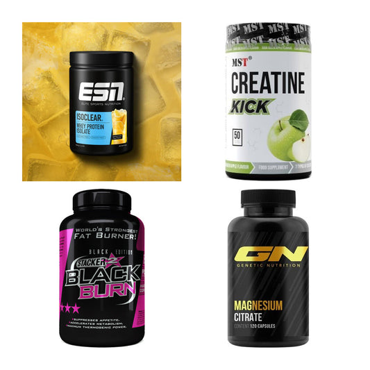 Wettkampfvorbereitung: ESN ISOCLEAR + MST Creatine + 2 weitere – alle enthaltenen Artikel