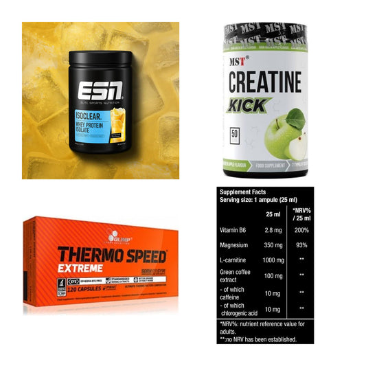 Wettkampfvorbereitung: ESN ISOCLEAR + MST Creatine + 2 weitere – alle enthaltenen Artikel