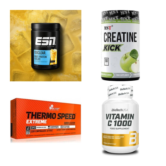 Wettkampfvorbereitung: ESN ISOCLEAR + MST Creatine + 2 weitere – alle enthaltenen Artikel