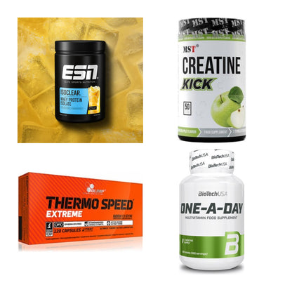 Wettkampfvorbereitung: ESN ISOCLEAR + MST Creatine + 2 weitere – alle enthaltenen Artikel