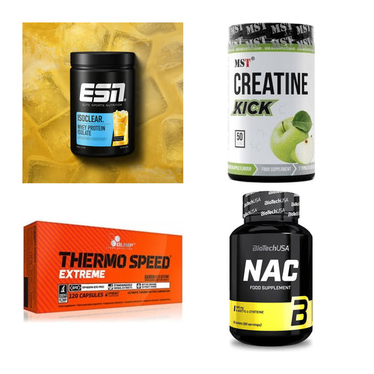 Wettkampfvorbereitung: ESN ISOCLEAR + MST Creatine + 2 weitere – alle enthaltenen Artikel