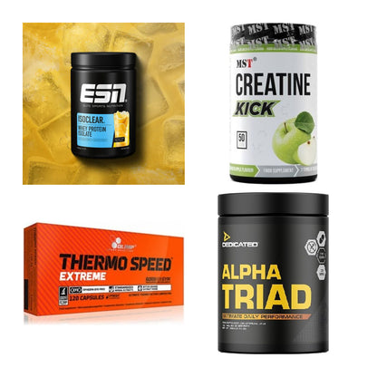 Wettkampfvorbereitung: ESN ISOCLEAR + MST Creatine + 2 weitere – alle enthaltenen Artikel