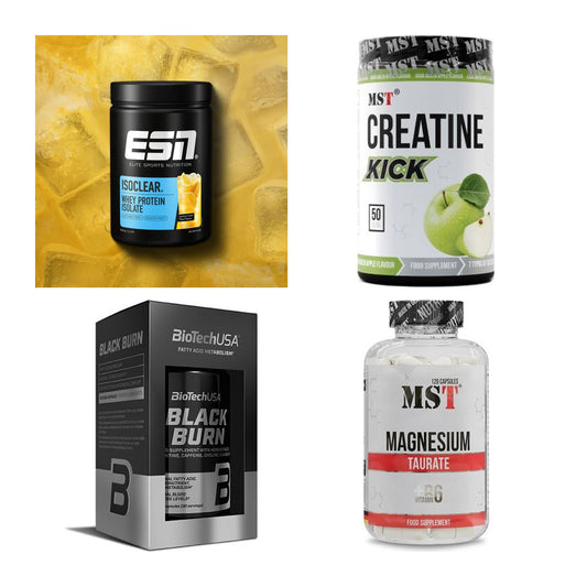 Wettkampfvorbereitung: ESN ISOCLEAR + MST Creatine + 2 weitere – alle enthaltenen Artikel