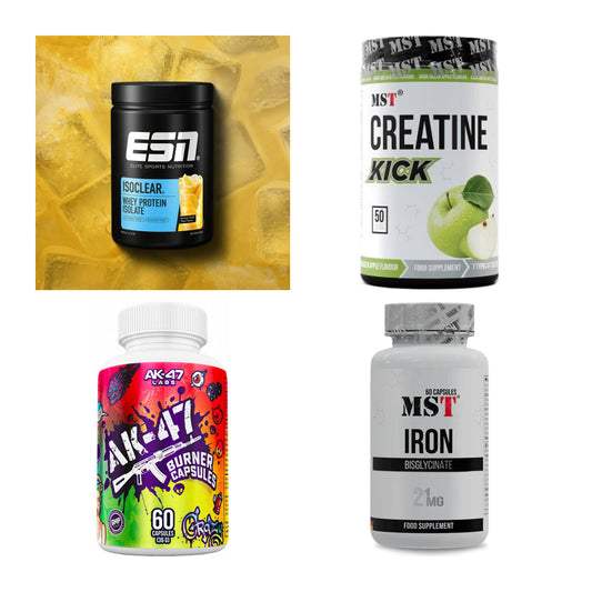 Wettkampfvorbereitung: ESN ISOCLEAR + MST Creatine + 2 weitere – alle enthaltenen Artikel