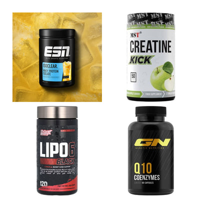 Wettkampfvorbereitung: ESN ISOCLEAR + MST Creatine + 2 weitere – alle enthaltenen Artikel
